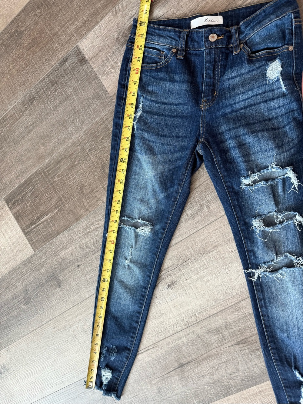 KanCan Dark Blue Distressed Skinny Jeans - Picture 4 of 5